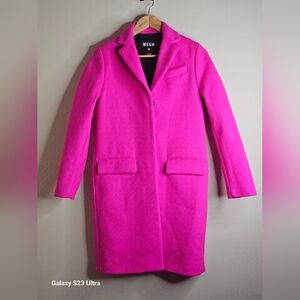 MSGM Women's Magenta Overcoat